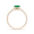 thumbnail image 2 of ANGARA Natural Oval Solitaire 1.1 ct Emerald Cocktail Ring in 14K Rose Gold for Women (Size-8x6mm) | May Birthstone, Birthday, Anniversary, Jewelry Gift for Women | Natural Emerald Ring, 2 of 10