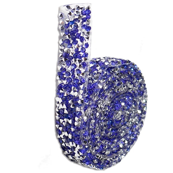 Bearachild Pegatinas ostentosas Ligero Fijar Decoración Perlas Adhesivo de fusión en caliente Autoadhesivo Diseño Taladro Tira Plata Azul real Type3 NO3