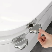 Toilet Lid Lifter Handle | Clouds Design Hygienic Plastic Flip Handle | No Touch Toilet Seat Lifter | Non-Slip ABS Acrylic | Easy Install | Silver | 2 Pack | Fits Standard Lids