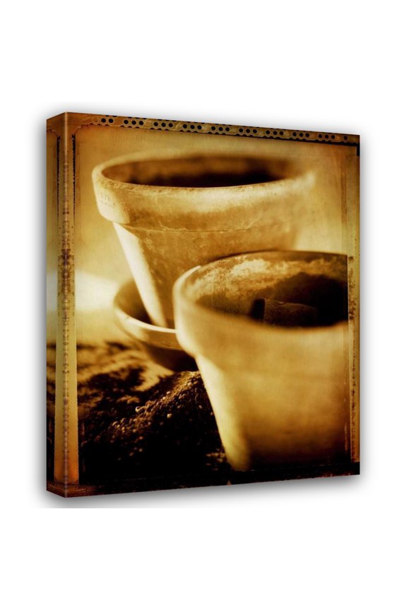 Bob Stefko 15x18 Gallery Wrapped Canvas Wall Art Titled - Terracotta Pots III