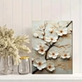 thumbnail image 2 of Qisvanset Framed Canvas Wall Art, 12x16 Inch White Blossom Minimalist Elegant Floral Decor, 2 of 5
