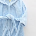 thumbnail image 5 of Gibobby Toddler Kids Soft Flannel Bathrobe,Thickened Warm Hooded Sleep Robe with Waist Tie,Plush Cozy Loungewear for Fall Winter for Boys Girls 2-12T Toddler Pajamas,Blue,Size 9-10T, 5 of 6