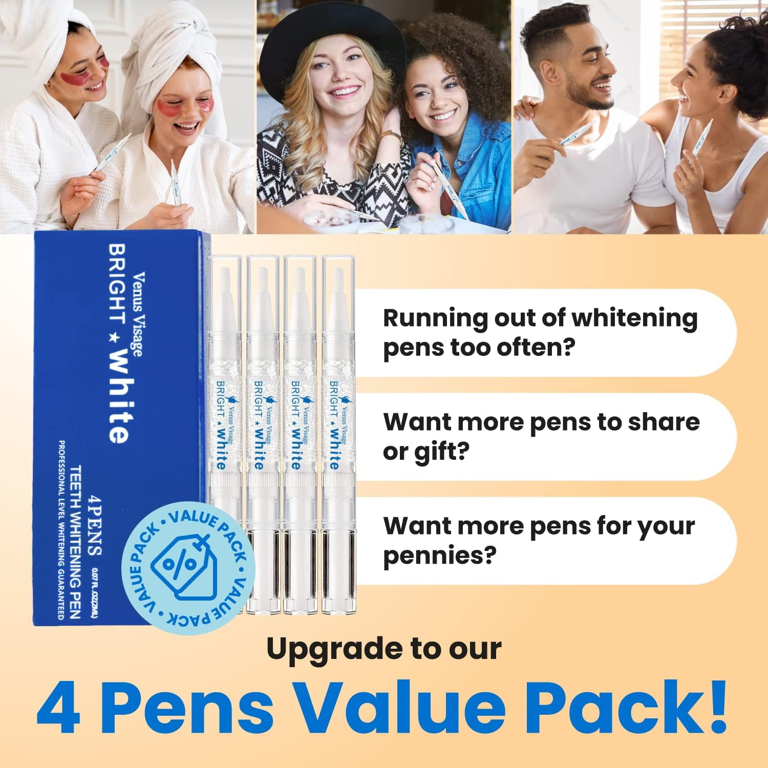 Venus Visage Dentist-Approved Teeth Whitening Pen Kit, 20+