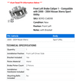 thumbnail image 2 of Front Left Brake Caliper 1 - Compatible with 2000 - 2004 Nissan Xterra Sport Utility 2001 2002 2003, 2 of 2