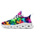 thumbnail image 3 of Coolcustomize Running Sneakers for Women, Colorful Puzzle Print, Casual Street Style, Trendy Lightweight Lace-Up Sport Shoes, Fashion Tennis Shoes for Casual Attire/Street Walking/Casual Outfit, 3 of 5