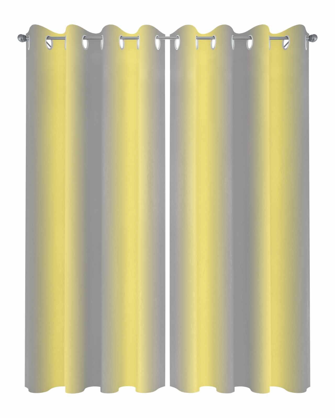 Outdoor Curtains for Patio, Yellow Ombre Waterproof Blackout Outside Curtain for Porch/Pergola/Gazebo, Farmhouse Grey Modern Art Thermal Insulated Drapes for Cabana, 2 Panels, 54 x 108 Inch