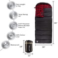 thumbnail image 2 of Wakeman XL Saco de Dormir para Adultos - Saco de Dormir Estilo Sobre para 3 Estaciones con Clasificación de Comodidad 32F y Capucha para Mochileros, Senderismo y Acampada de Wakeman, 2 of 5