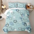 thumbnail image 2 of Castle Fairy Abstract Square Twin Quilt Set 2 Pieces,Minimalism Frame Shape Twin Coverlet Set,Sky Blue Pale Cyan,1 Bedspread and 1 Pillowcase, 2 of 7