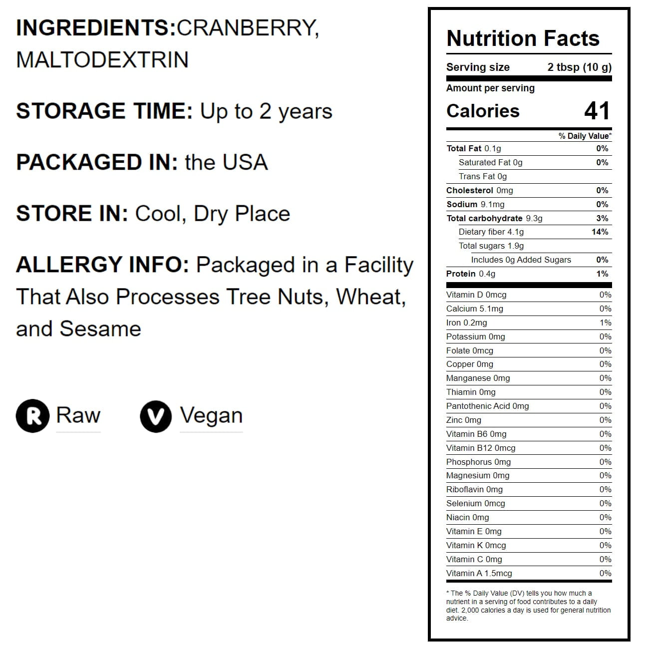 Cranberry Juice Powder, 2 Pounds – Spray-Dried Powder Made from Whole Fruits – by Food to Live