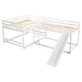 thumbnail image 6 of Churanty L Shaped Bunk Bed for 4, Quad Bunk Bed with Slide Full Over Full Wood Bunk Frame for Kids Girls Boys,White, 6 of 14