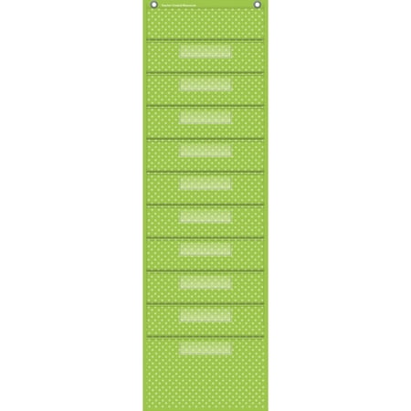 UPC: 0088231907374 | Teacher Created Resources Lime Polka Dot 10 Pocket Chart  14 x 46-1/2 Inches