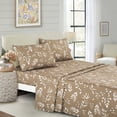 thumbnail image 2 of Floral Queen Comforter Set with Sheets - 5-Piece Taupe Bed in a Bag Set, 2 of 7