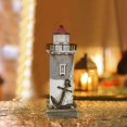 thumbnail image 4 of Wooden Lighthouse Decor with Light, Decorative Nautical Lighthouse Rustic Ocean Sea Beach Themed Lighthouse Decoration, Handcrafted Tabletop Nautical Themed Home Decor Bathroom Decor (11.4“H), 4 of 7