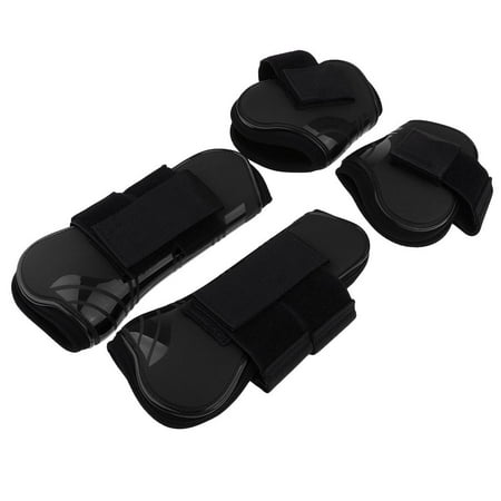 2 Pairs Fetlock Boots for Horses Horse Boots Leg - PU Leather - Black