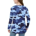 thumbnail image 5 of OVBMPZD Lightweight Girl Shirts Long Sleeve Camo Blue Pullover Side Split Crewneck Tunic Blouses Girls Tops Size 9 Years, 5 of 6