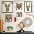 thumbnail image 4 of Decoración de pared con cabezas de animales Newinhome de resina con marco de metal (5 unidades), 4 of 8
