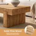 thumbnail image 4 of CQSXDA Rectangular Farmhouse Solid Wood Coffee Table, 47.6" Low Profile Rustic Accent Table for Home Office or Living Room, 4 of 8