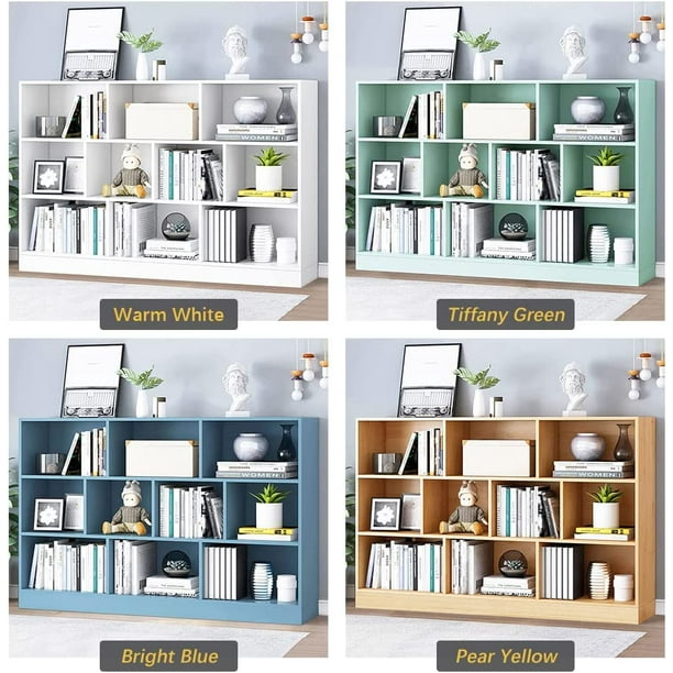 YCH Wooden Open Shelf Bookcase 3Tier Floor Standing Display