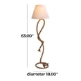 thumbnail image 5 of DecMode 63" Twisted Rope Brown Floor Lamp with Cream Fabric Shade, 5 of 17