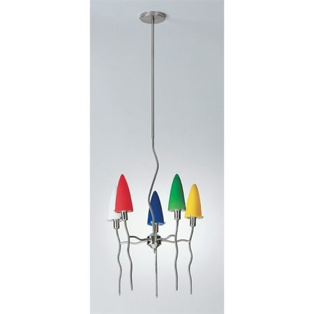 Lite Source Kaub 5 Light Chandelier in Polished Steel