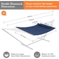 thumbnail image 6 of SUNCREAT Hammocks Outdoor Double Hammock with Hardwood Spreader Bar, 475 lbs Capacity, Heavy Duty 15 FT Hammock with Large Soft Pillow, Dark Blue, 6 of 8