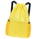 thumbnail image 3 of Mochila con cordón resistente al agua con mochilas de almacenamiento de bolsillo frontal para el trabajo Amarillo, 3 of 8