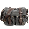 thumbnail image 2 of Vintage Canvas Messenger Bags Laptop Bag Large Capacity Shoulder Bag For Hiking Travel, 2 of 27