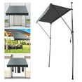 thumbnail image 3 of ToppiJoy 6.5-10ft Adjustable Awning, Patio Awning Sunshade Shelter with Manual Handle, Outdoor Patio Canopy Deck Awnings Aluminum Frame for Deck, Balcony (Grey), 3 of 28