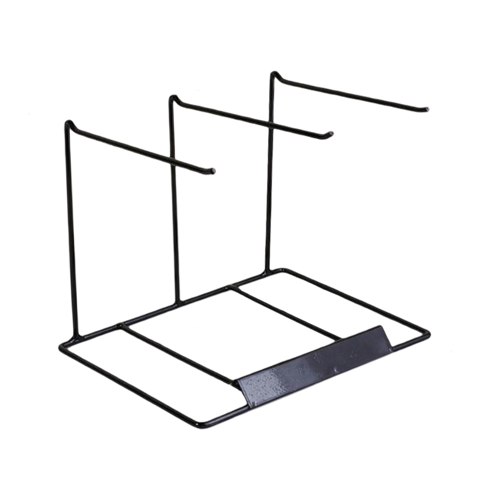 FVDPWYE Countertop Jewelry Organizer Stand Free Standing Modern Iron Rack Holder Hanging 3 Rows Black
