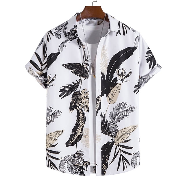 Fankiway Chemise Rayée Non Positionnée pour Hommes Ajustée à Manches Courtes Cardigan à Boutons Décontracté de Plage Chemise Blouse Chemises pour Hommes Manches Courtes Décontractées Col à Revers