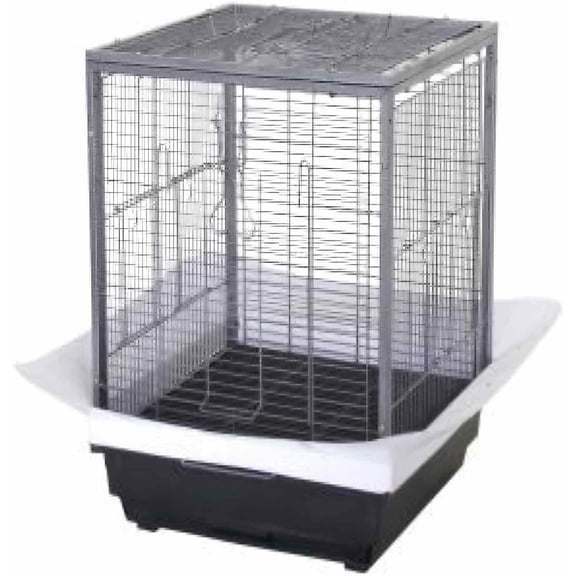 Litake Small Bird Cage, 24 Inch Bird Cage, Parakeet Cage with Slide-Out Tray and Handle for Parrot Cockatiels Budgies Finch Lovebirds Pigeons, Black