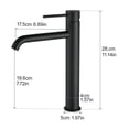 thumbnail image 3 of JERFIT Single Hole Bathroom Faucet, Tall Modern Black Waterfall Spout, Single Handle Stainless Steel Vessel Sink Faucet for Vanity Basin, 3 of 8