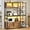 Rustic Brown, variant on Itaar Bakers Rack with Power Outlet and LED Light, 45.3 Inch Farmhouse Coffee Bar Cabinet, Kitchen Microwave Stand with Storage, Glass Cabinet, Goblet Holder and 8 Hooks (Rustic Brown)