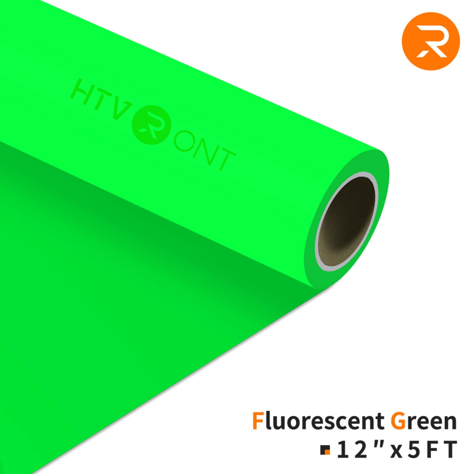 HTVRONT 12" x 60" Fluorescent Green Heat Transfer Vinyl Iron on for