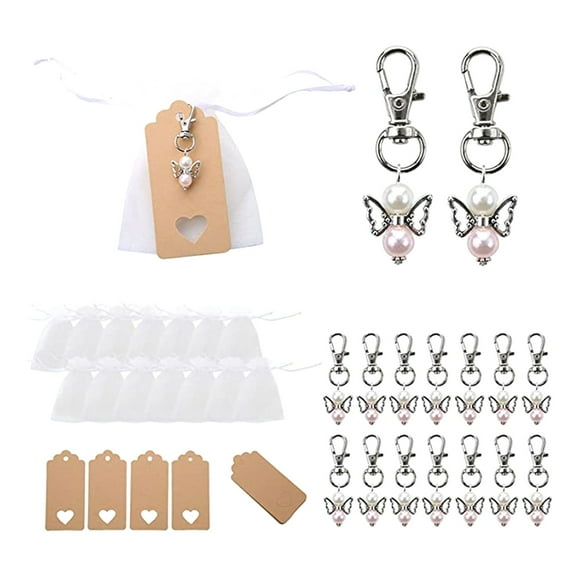 Pendentifs Ange en Plastique, 15 Pcs, Style Vintage, avec Sacs en Organza, pour Mariages, Baptêmes, Souvenirs