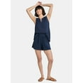 thumbnail image 2 of Time and Tru Women's Double Cloth Cotton Shorts, Sizes XS-XXXL, 2 of 5