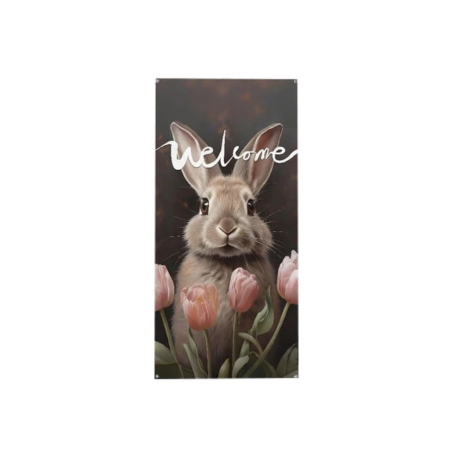 Rideaux de Porte de Pâques pour Porte Fenêtre Décorations de Fête Multicolore Polyester 180X90Cm
