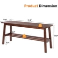 thumbnail image 3 of Solid Wood Entryway Bench with Shoe Rack Storage, 39" Long, Walnut Finish, 3 of 7