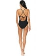 thumbnail image 3 of Jessica Simpson Womens Looped Princess Criss-Cross One-Piece Swimsuit Black S, 3 of 3