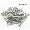 thumbnail image 6 of 6 x 50mm Screw, Flat Head, Phillips Slot, 304 Stainless Steel Self Tapping Wood Drywall Screws 25Pcs, 6 of 6