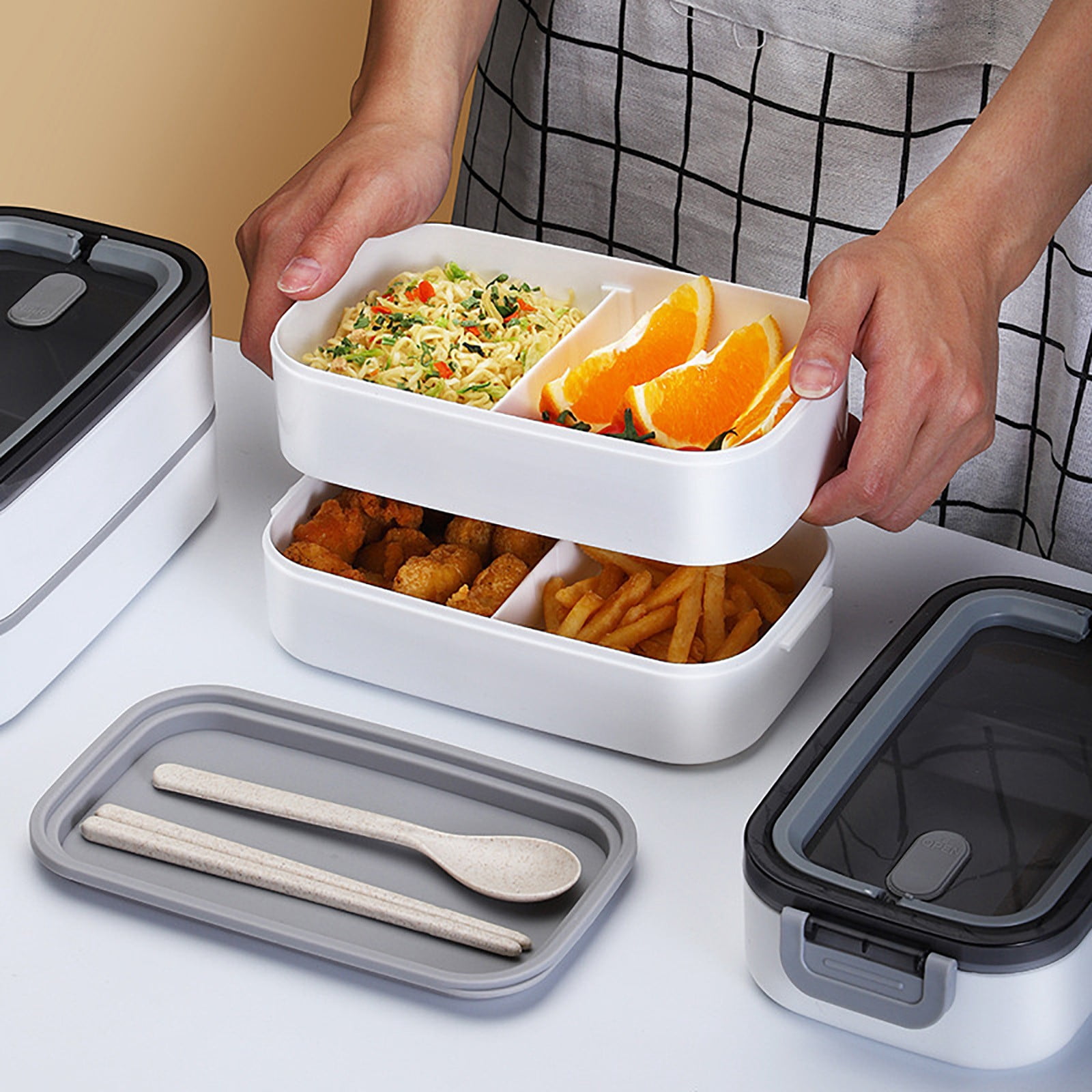 Zxsyw Deli Containers With Lids, Plastic Lunch Box for Salad