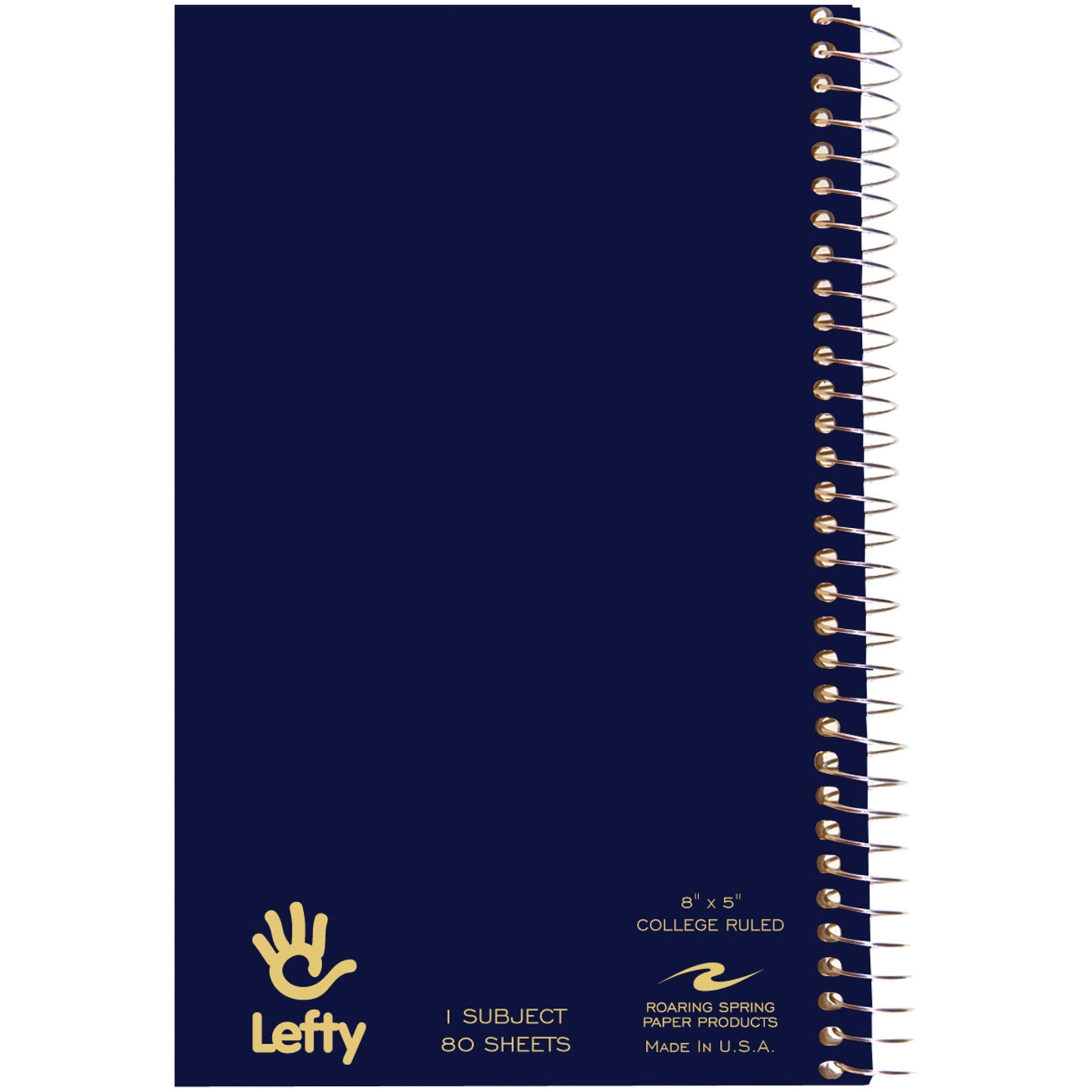 Roaring Spring Lefty 1 Subject College Ruled Left Handed Spiral Notebook, 1 Case (24 Total), 8" x 5" 80 Sheets, Assorted Saranac Covers