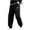 #Black, variant on DPTALR Men's Corduroy Cargo Joggers，Drawstring Elastic Waist，Baggy Tapered Sweatpants with Pockets,Black Big and Tall Men L