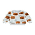 thumbnail image 1 of Bébé Garçon Fille Halloween Sweat-Shirt Citrouille Imprimé Col Rond Manches Longues Pull-Overs, 1 of 6
