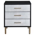 thumbnail image 3 of ACME Myles Table de Nuit de Rangement en Bois, Noir, Argent et Or, 3 of 7