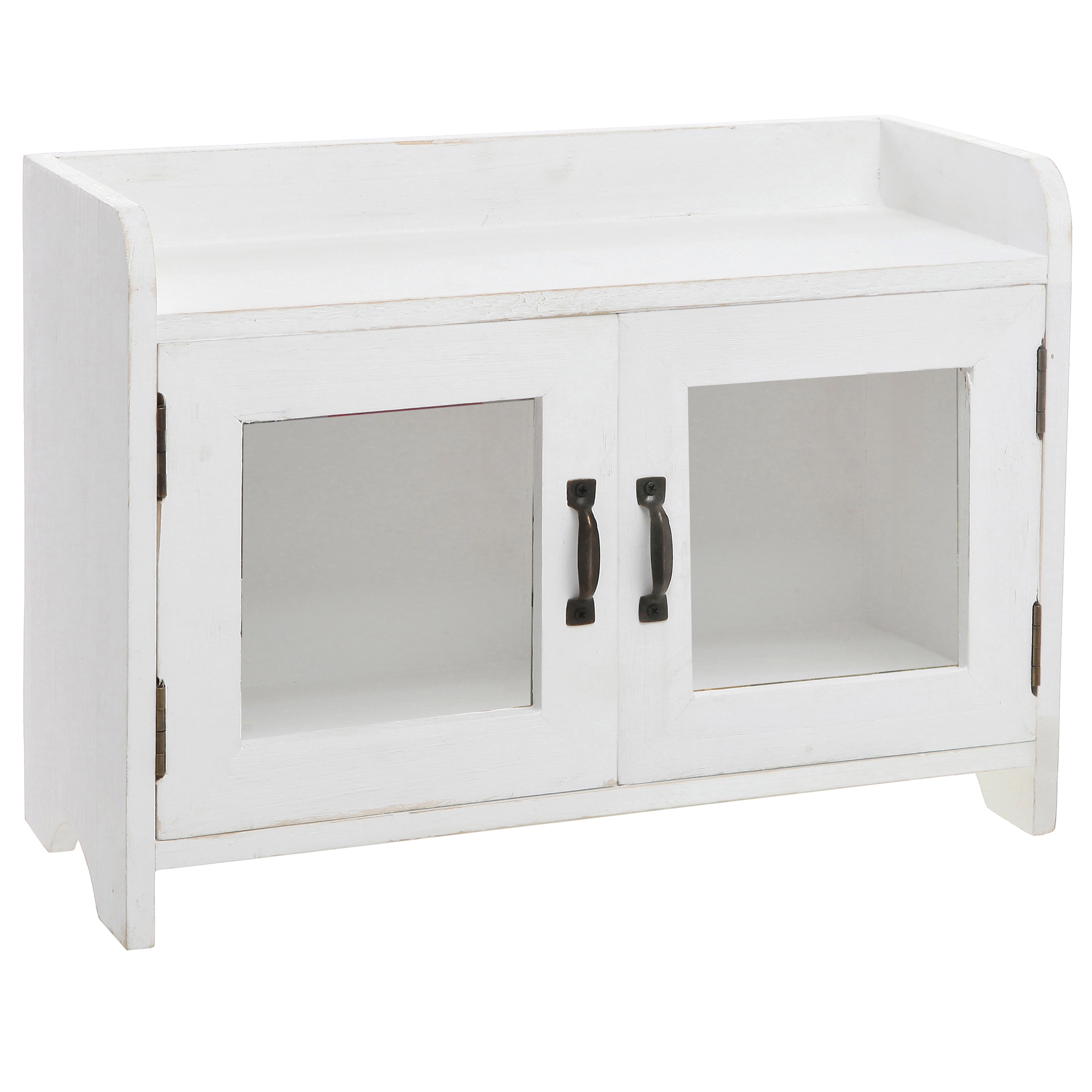 MyGift Antique White Wood Kitchen and Bathroom Countertop