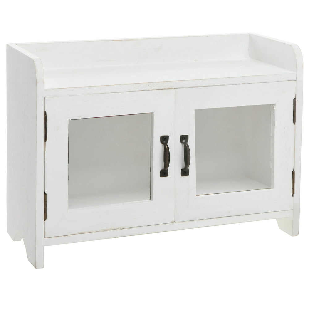 MyGift Antique White Wood Kitchen and Bathroom Countertop