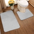 thumbnail image 2 of Xecao Gray Checkboard 2-Piece Vintage Seamless Anti-Skid Mat Set, featuring a stylish pattern for a safe and elegant toilet rug experience, 2 of 6