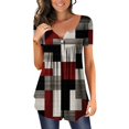 thumbnail image 1 of ICHUANYI Clearance Women's Fashion Printed Loose T-shirt Short Sleeves Blouse Round Neck Casual Tops(Gray, XL) ICHUANYI WER2023080904348, 1 of 7