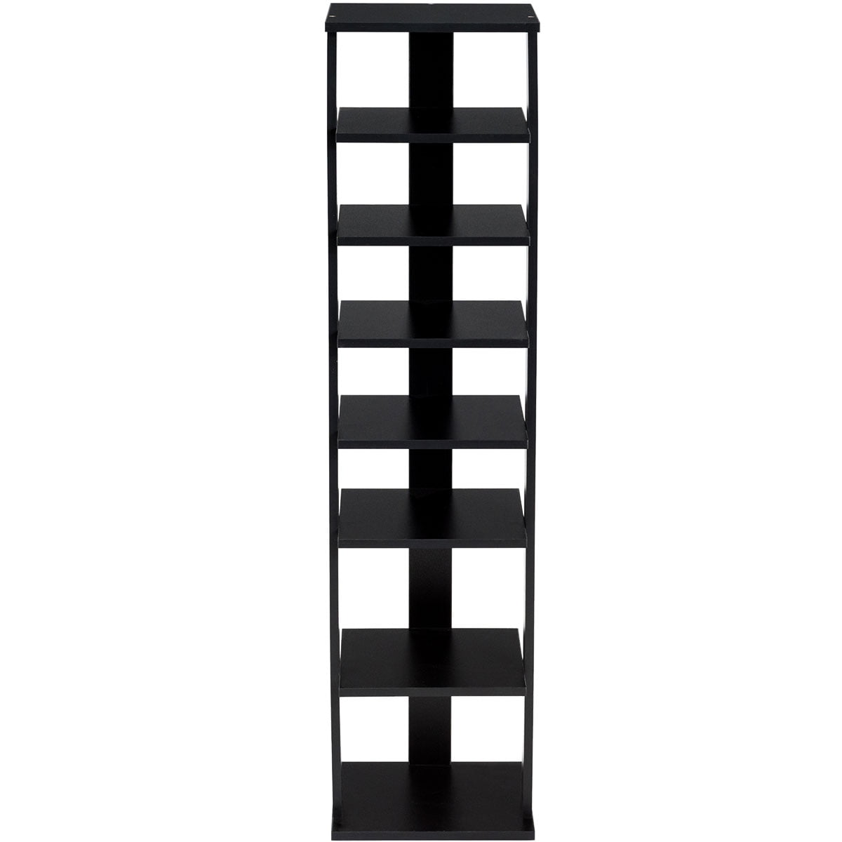 Costway Wooden Shoes Storage Stand 7 Tiers Shoe Rack Organizer Multi-shoe Rack Shoe box Black